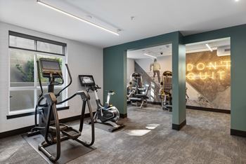 Fitness center at 128 on state apartments in kirkland, wa 98033
